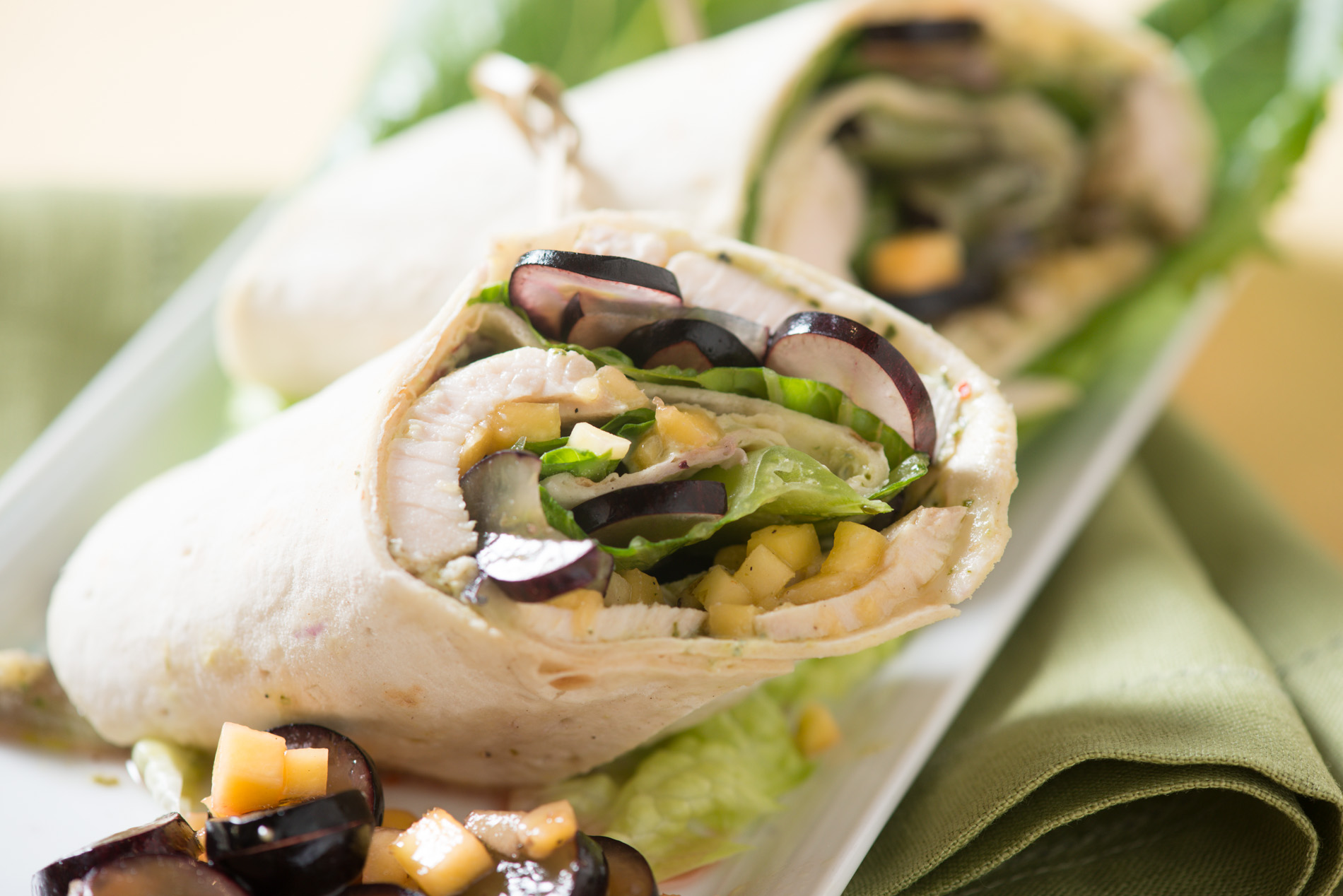 Black Grape and Chimmichurri Chicken Wrap