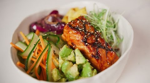 Hawaiian Huli Huli Salmon Bowl