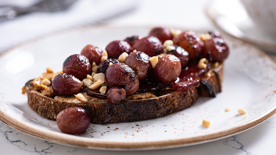 PB and Roast Grape Toast