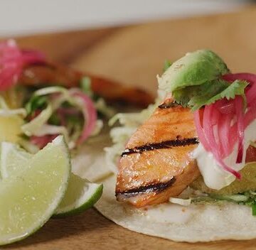 Salmon Tacos with Citrus Cabbage Slaw