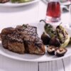 Szechuan Peppercorn-Grilled Porterhouse, Goat Cheese-Stuffed Figs, and Blistered Peppers